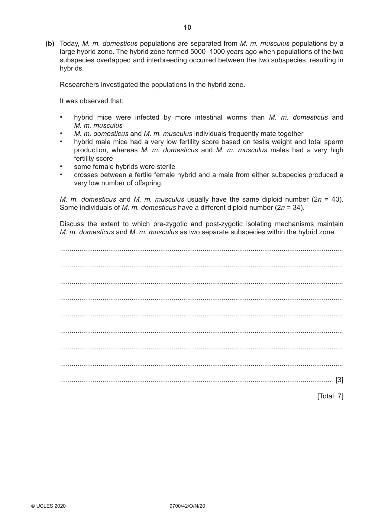 Cambridge A Level Biology 9700 2020 Oct/Nov Paper 4 · Variant 2 question paper, page 10 of 24