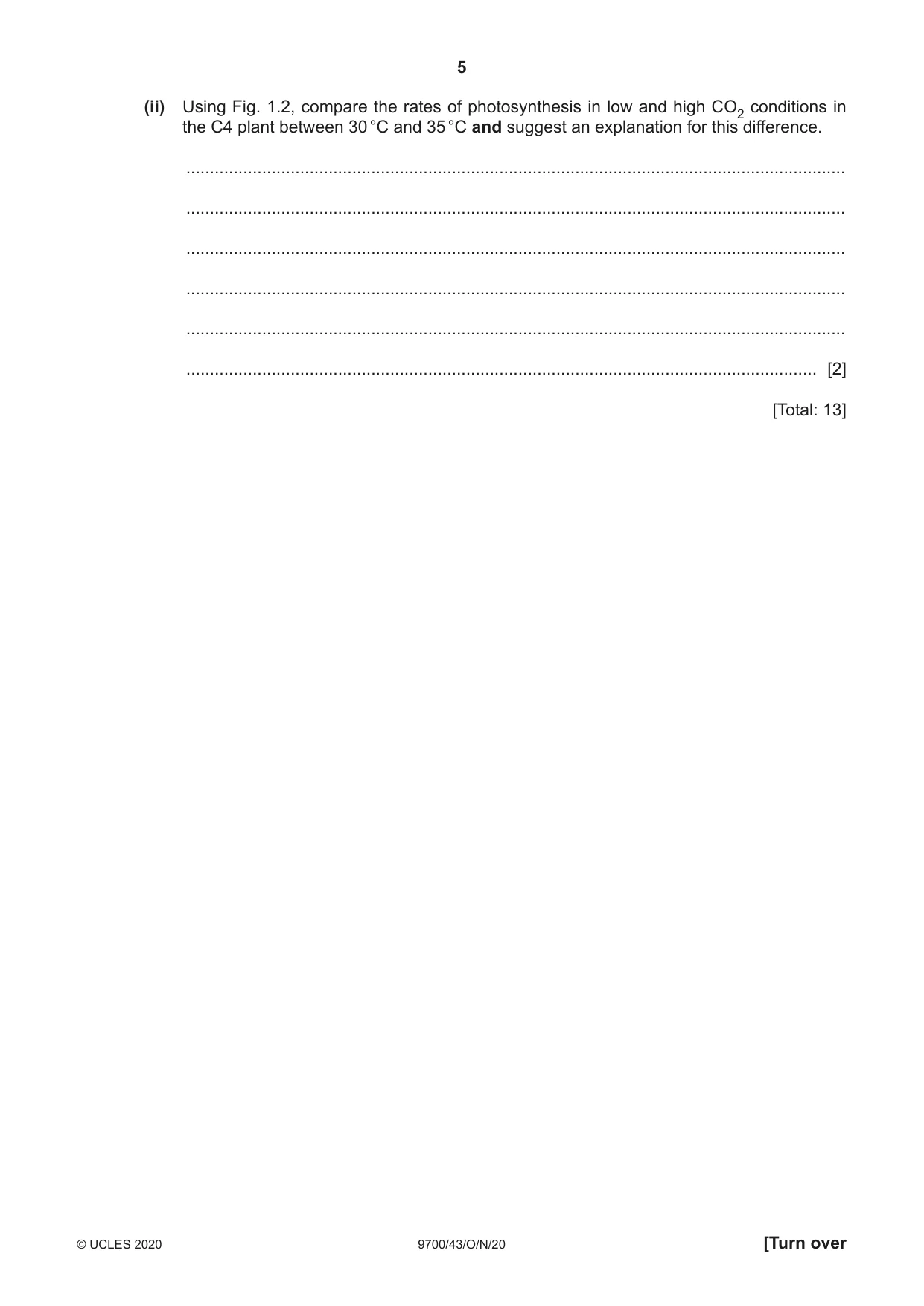 Cambridge A Level Biology 9700 2020 Oct/Nov Paper 4 · Variant 3 question paper, page 5 of 28