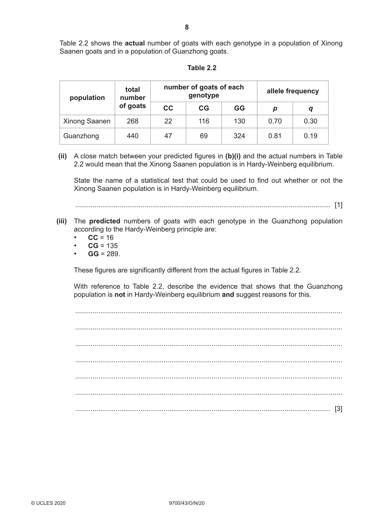 Cambridge A Level Biology 9700 2020 Oct/Nov Paper 4 · Variant 3 question paper, page 8 of 28