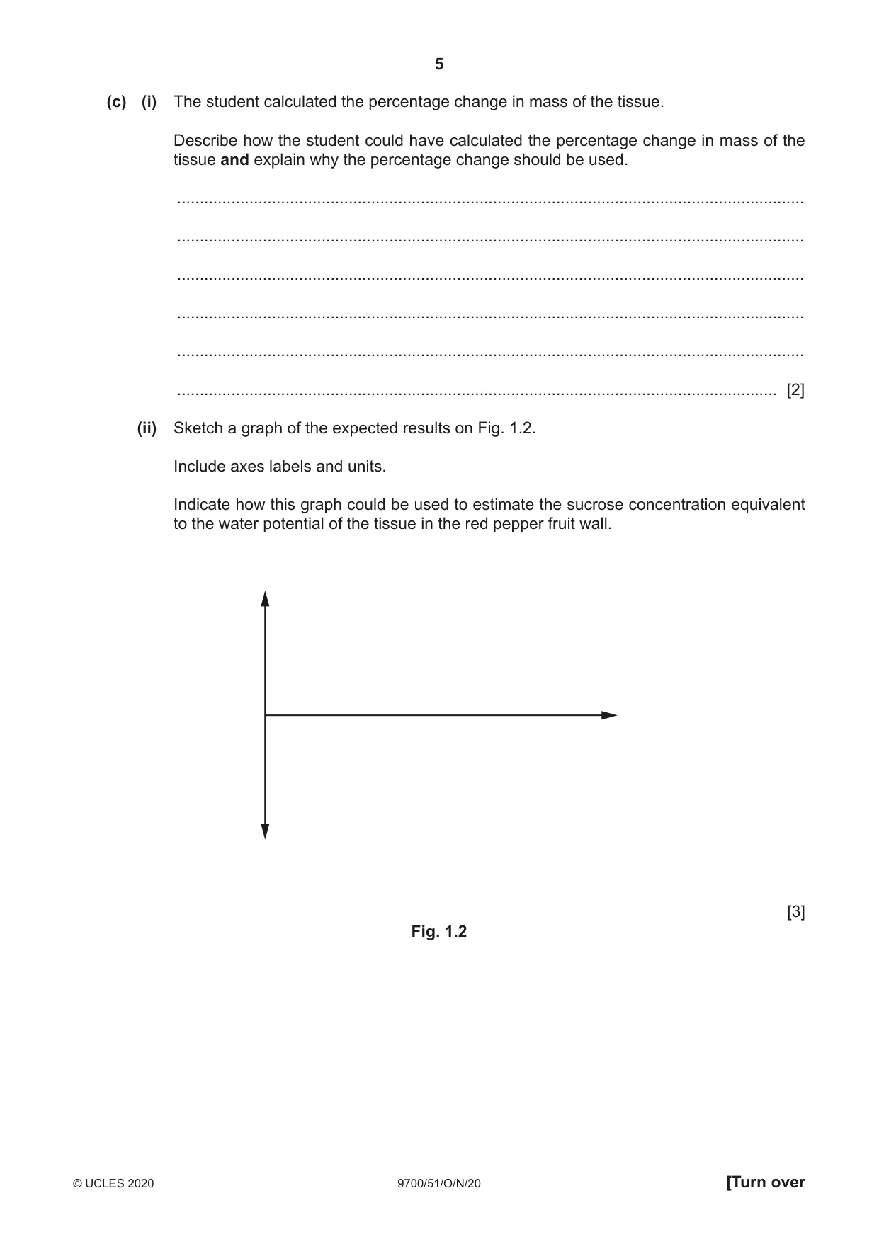 Cambridge A Level Biology 9700 2020 Oct/Nov Paper 5 · Variant 1 question paper, page 5 of 12