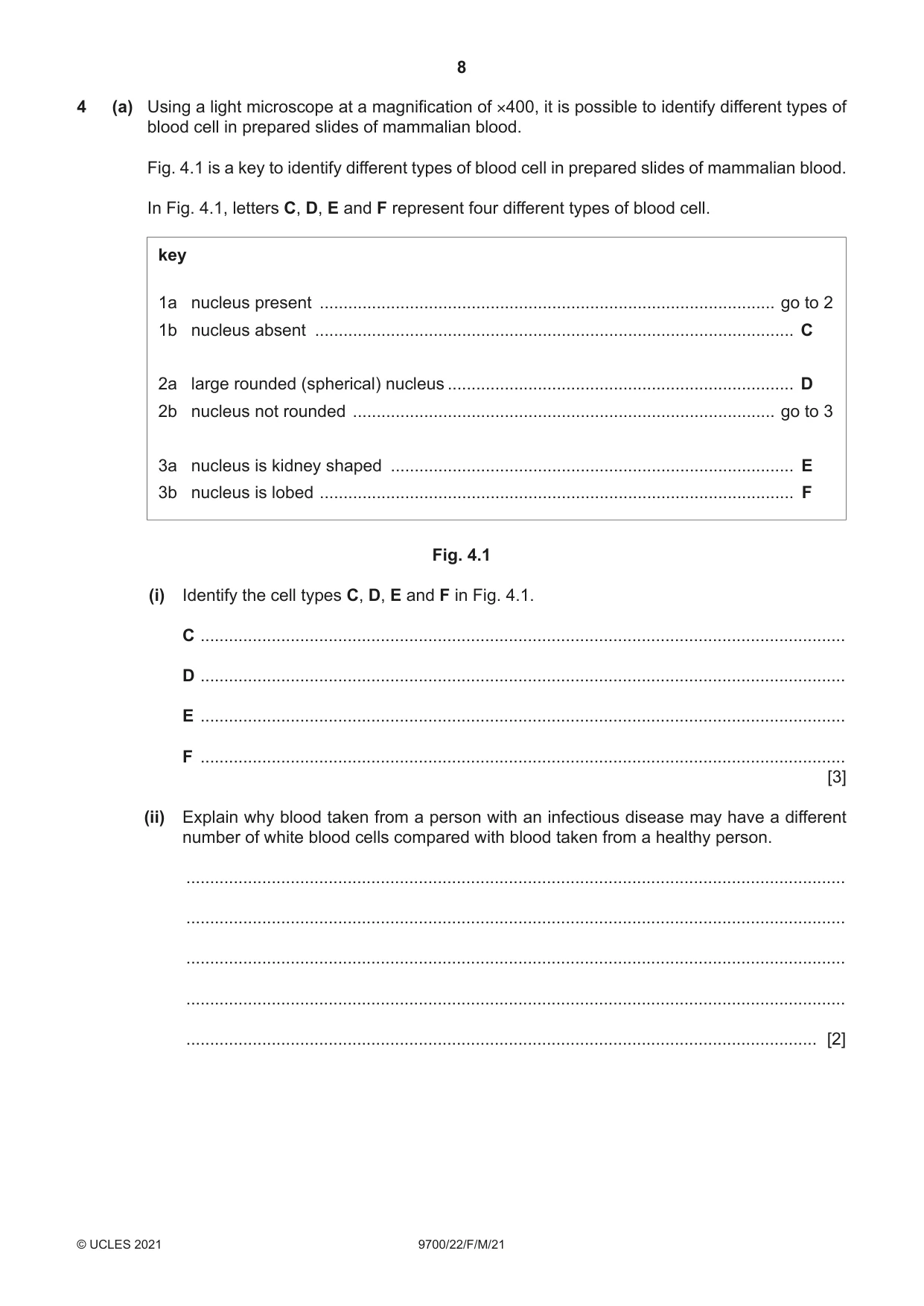 Cambridge A Level Biology 9700 2021 Feb/March Paper 2 · Variant 2 question paper, page 8 of 16