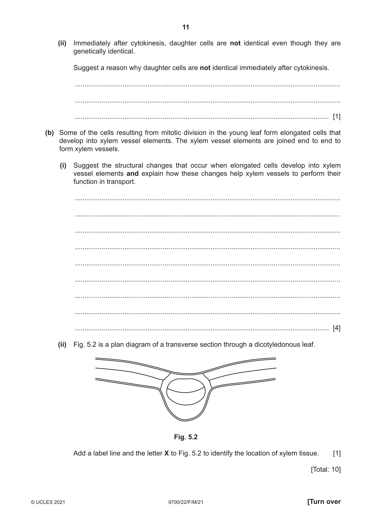 Cambridge A Level Biology 9700 2021 Feb/March Paper 2 · Variant 2 question paper, page 11 of 16