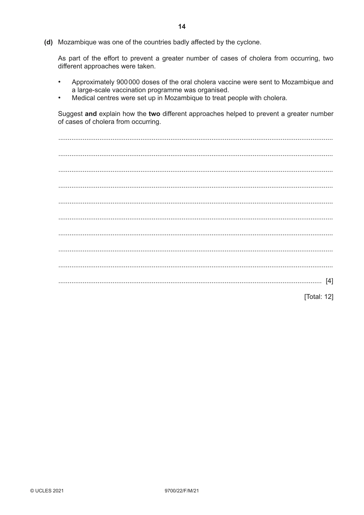 Cambridge A Level Biology 9700 2021 Feb/March Paper 2 · Variant 2 question paper, page 14 of 16