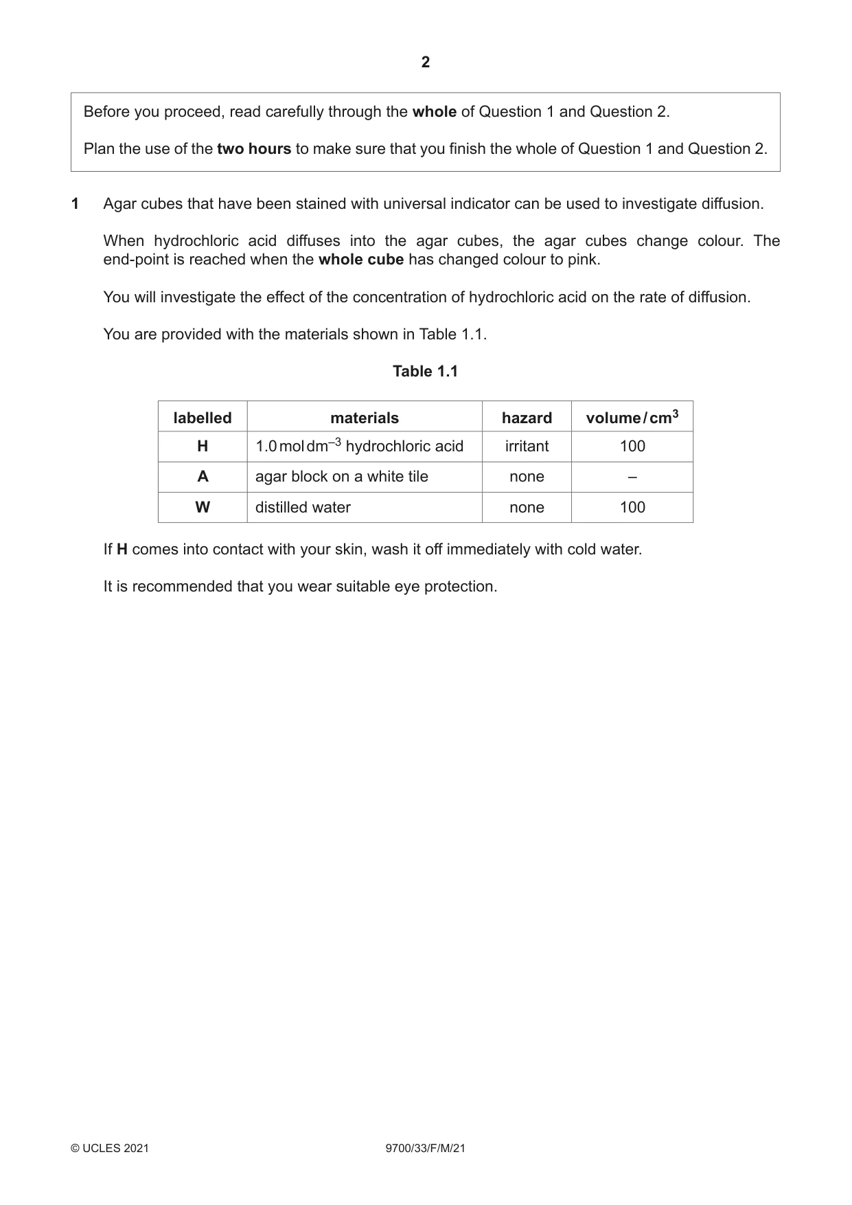 Cambridge A Level Biology 9700 2021 Feb/March Paper 3 · Variant 3 question paper, page 2 of 16