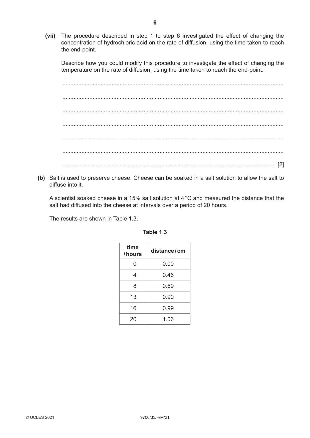 Cambridge A Level Biology 9700 2021 Feb/March Paper 3 · Variant 3 question paper, page 6 of 16