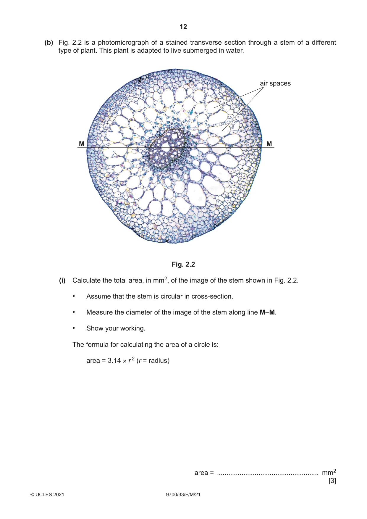 Cambridge A Level Biology 9700 2021 Feb/March Paper 3 · Variant 3 question paper, page 12 of 16
