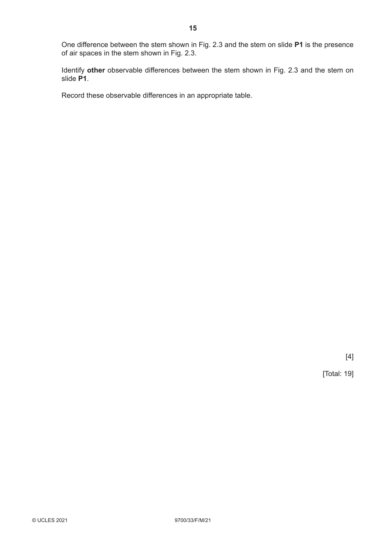 Cambridge A Level Biology 9700 2021 Feb/March Paper 3 · Variant 3 question paper, page 15 of 16