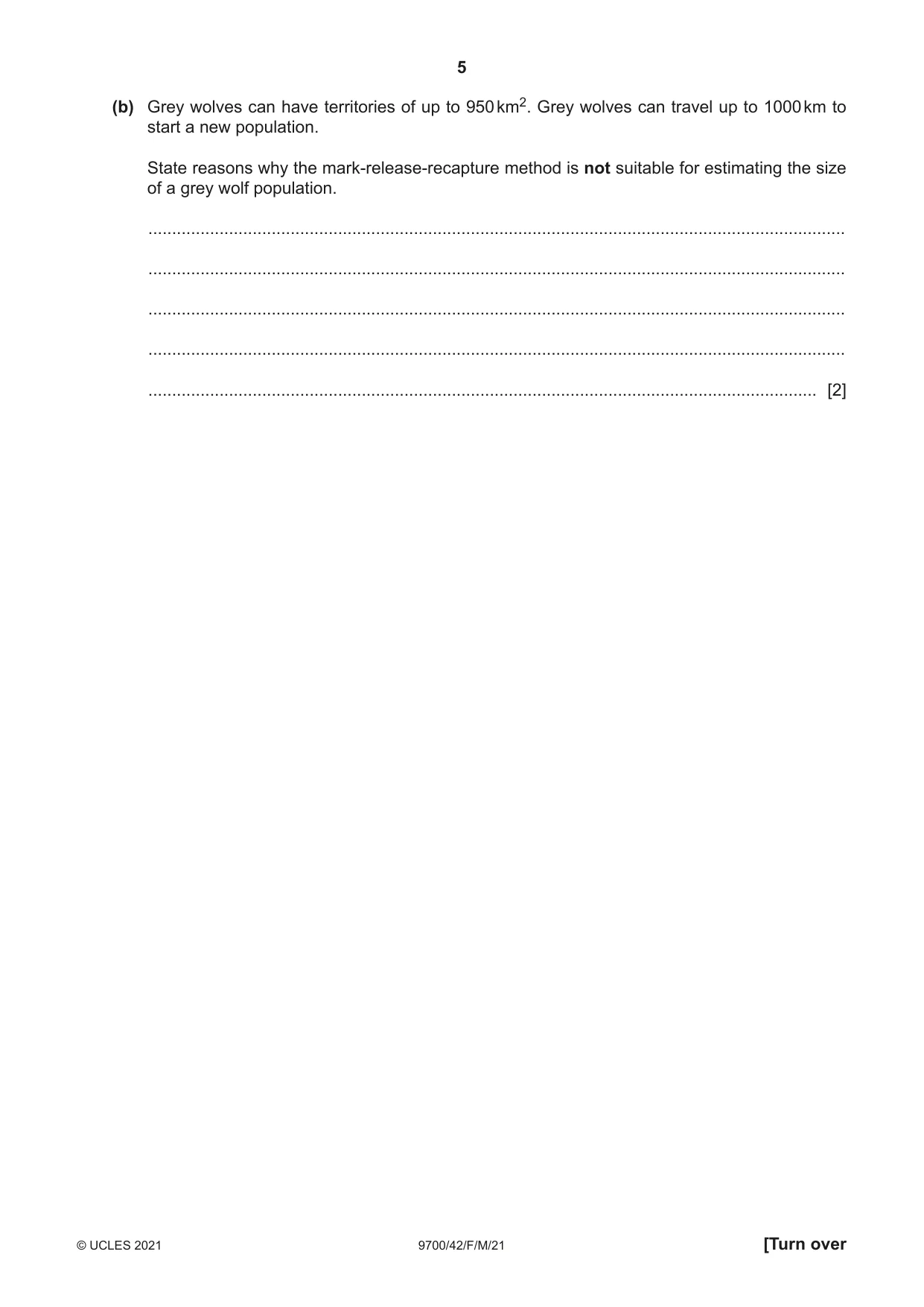 Cambridge A Level Biology 9700 2021 Feb/March Paper 4 · Variant 2 question paper, page 5 of 28