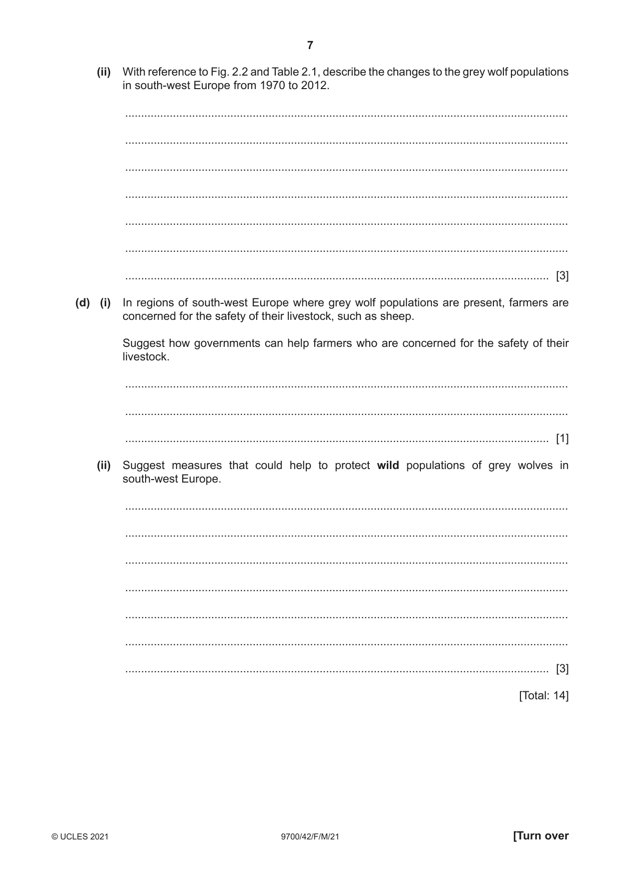 Cambridge A Level Biology 9700 2021 Feb/March Paper 4 · Variant 2 question paper, page 7 of 28