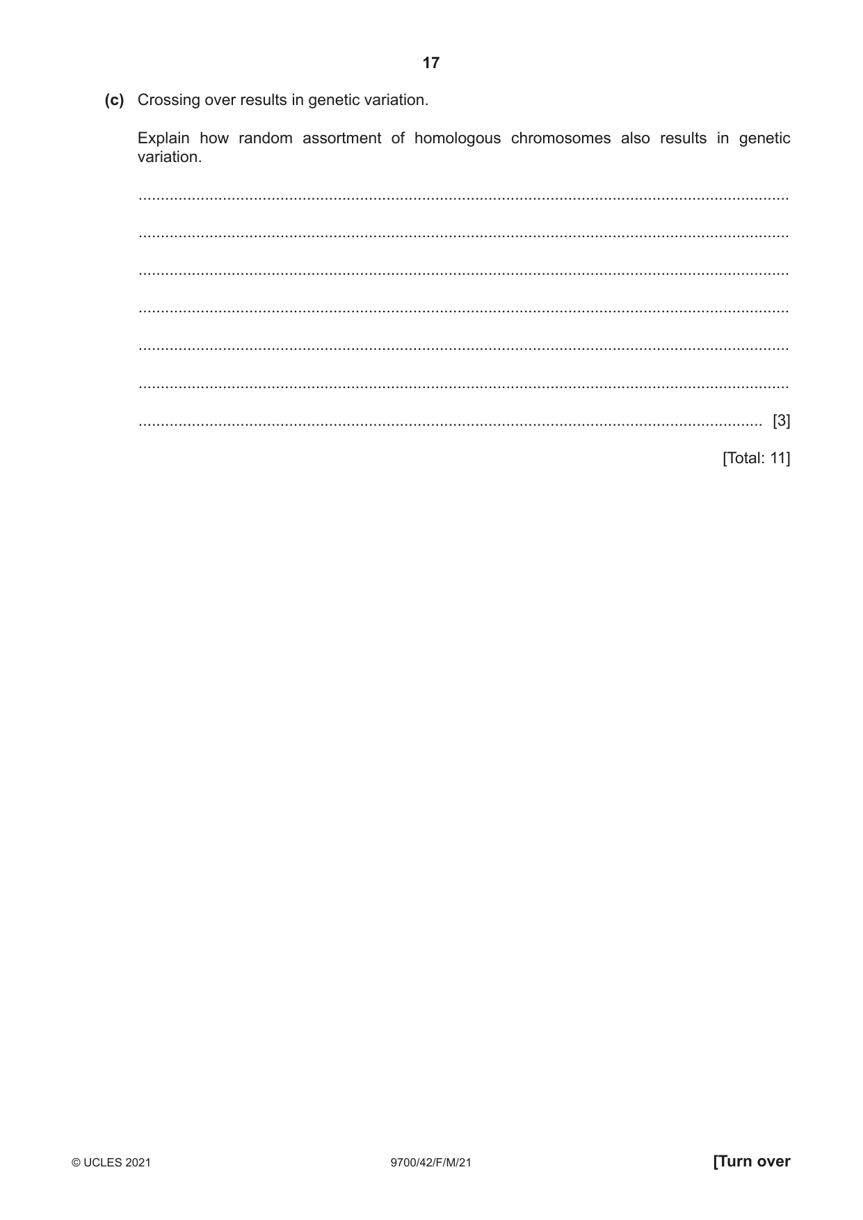 Cambridge A Level Biology 9700 2021 Feb/March Paper 4 · Variant 2 question paper, page 17 of 28