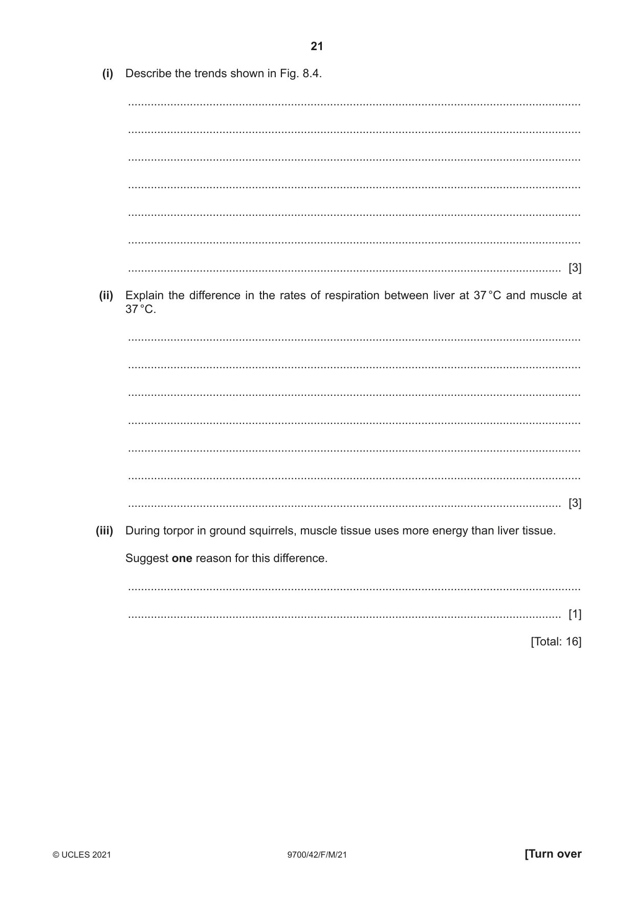 Cambridge A Level Biology 9700 2021 Feb/March Paper 4 · Variant 2 question paper, page 21 of 28