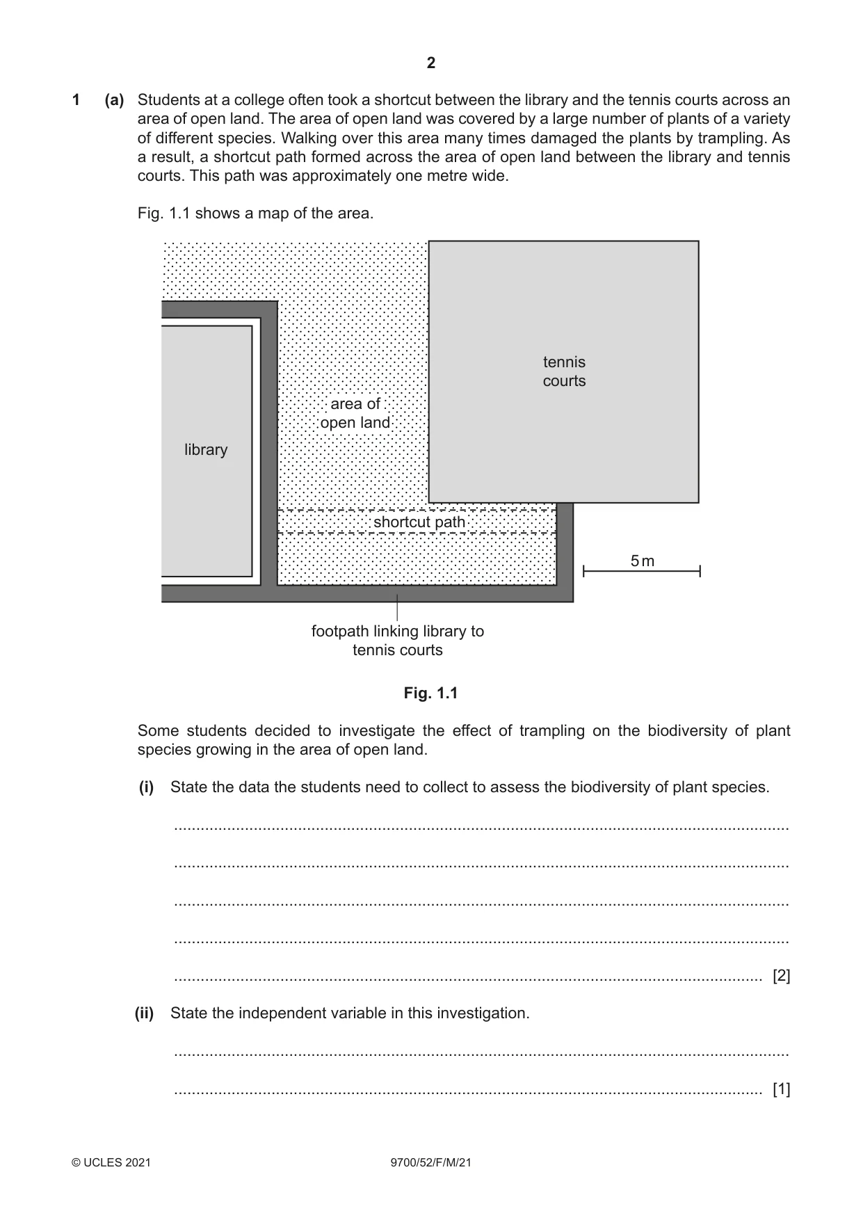 Cambridge A Level Biology 9700 2021 Feb/March Paper 5 · Variant 2 question paper, page 2 of 12