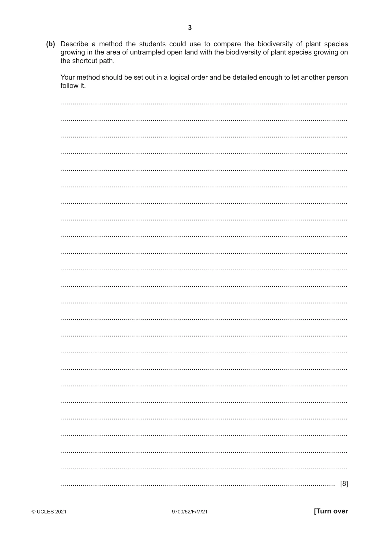 Cambridge A Level Biology 9700 2021 Feb/March Paper 5 · Variant 2 question paper, page 3 of 12