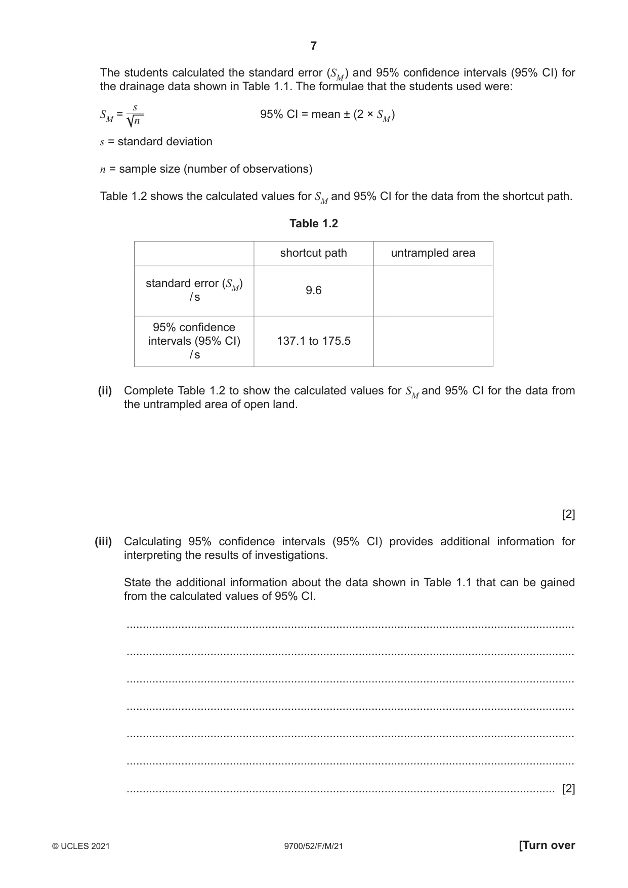 Cambridge A Level Biology 9700 2021 Feb/March Paper 5 · Variant 2 question paper, page 7 of 12