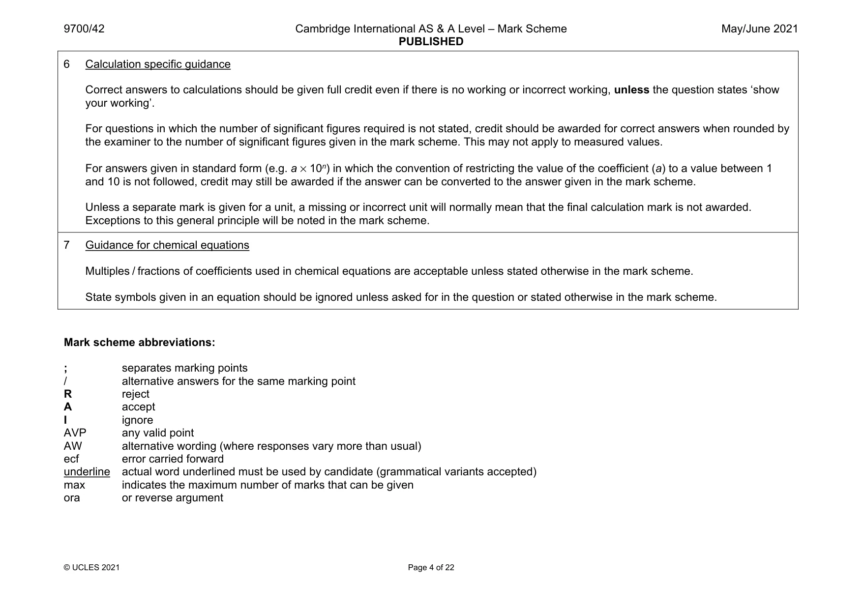 Mark scheme, page 4 of 22