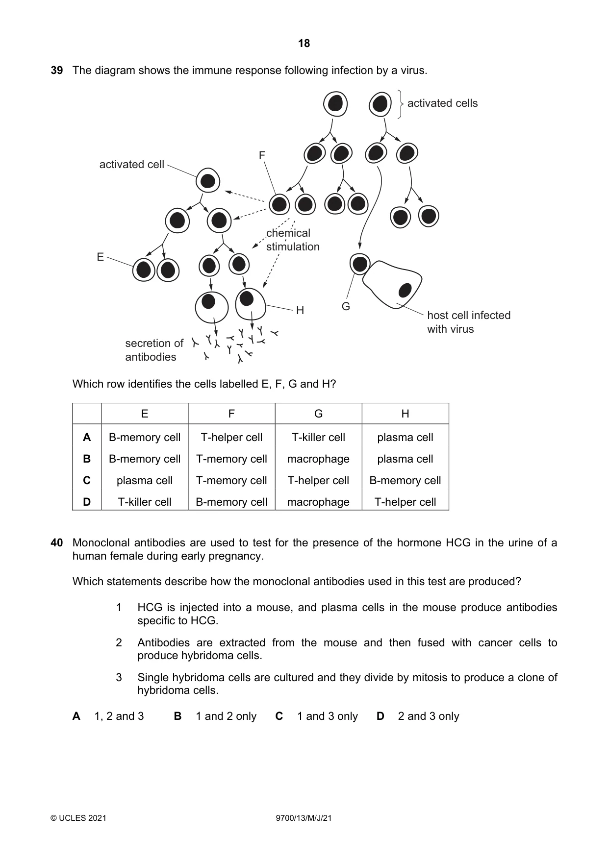 Cambridge A Level Biology 9700 2021 May/June Paper 1 · Variant 3 question paper, page 18 of 20