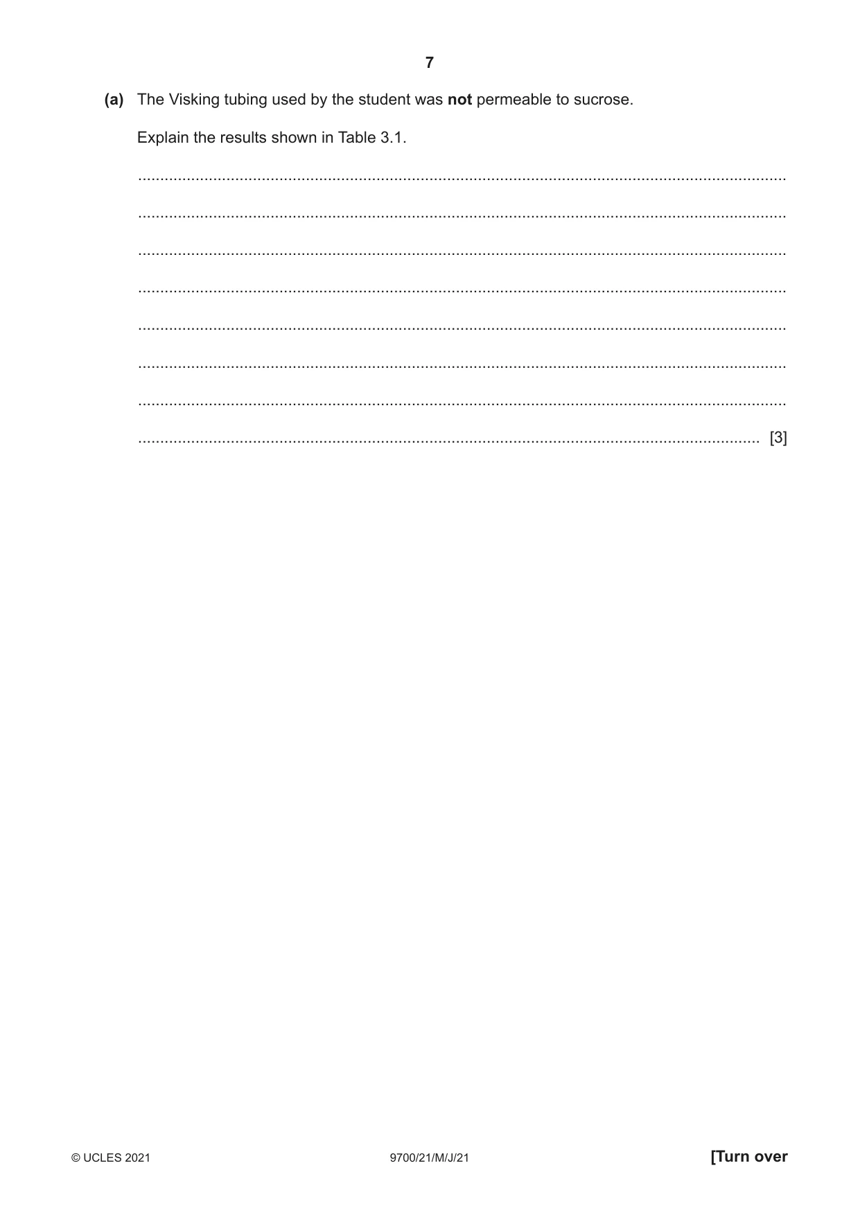 Cambridge A Level Biology 9700 2021 May/June Paper 2 · Variant 1 question paper, page 7 of 16
