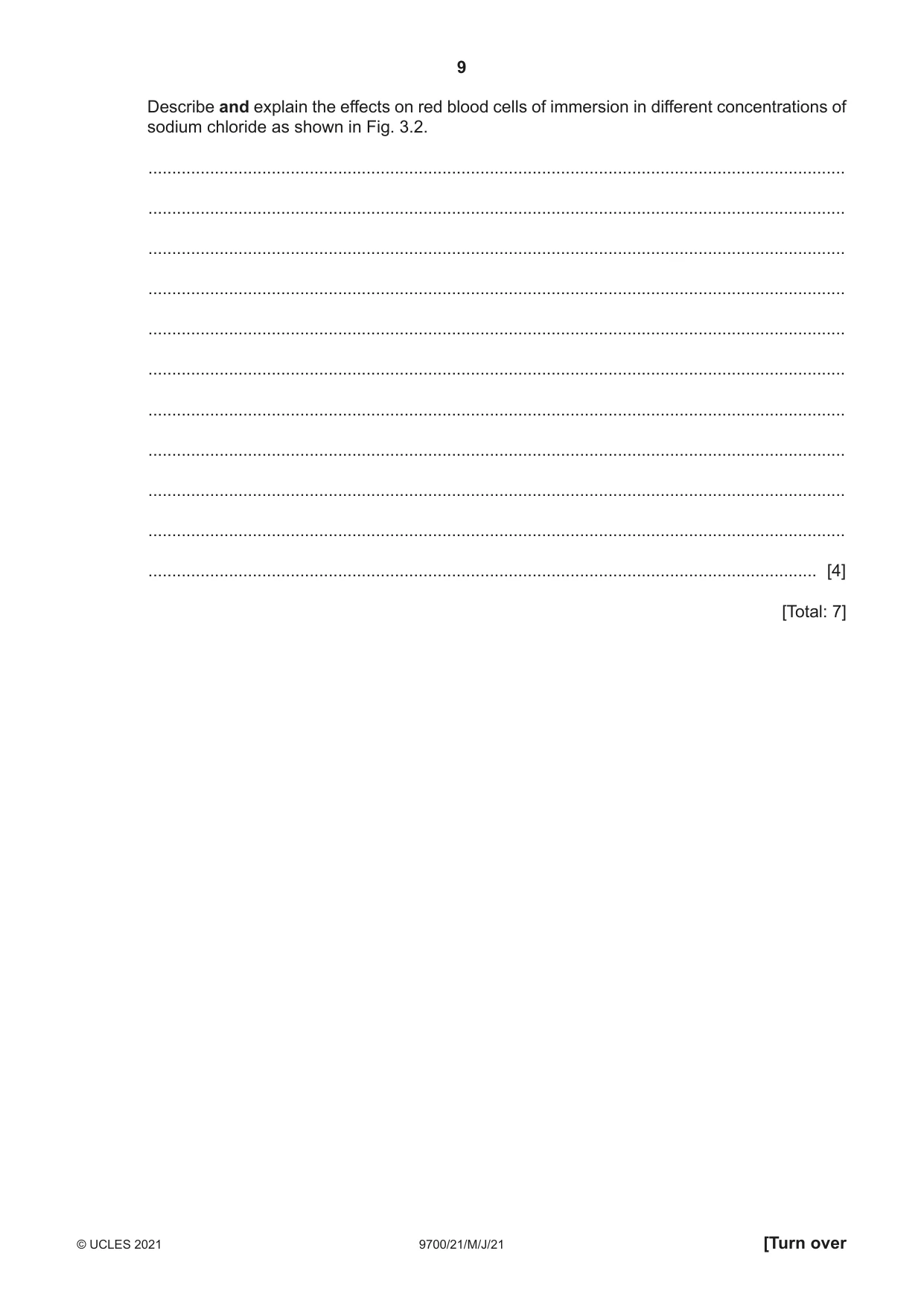 Cambridge A Level Biology 9700 2021 May/June Paper 2 · Variant 1 question paper, page 9 of 16