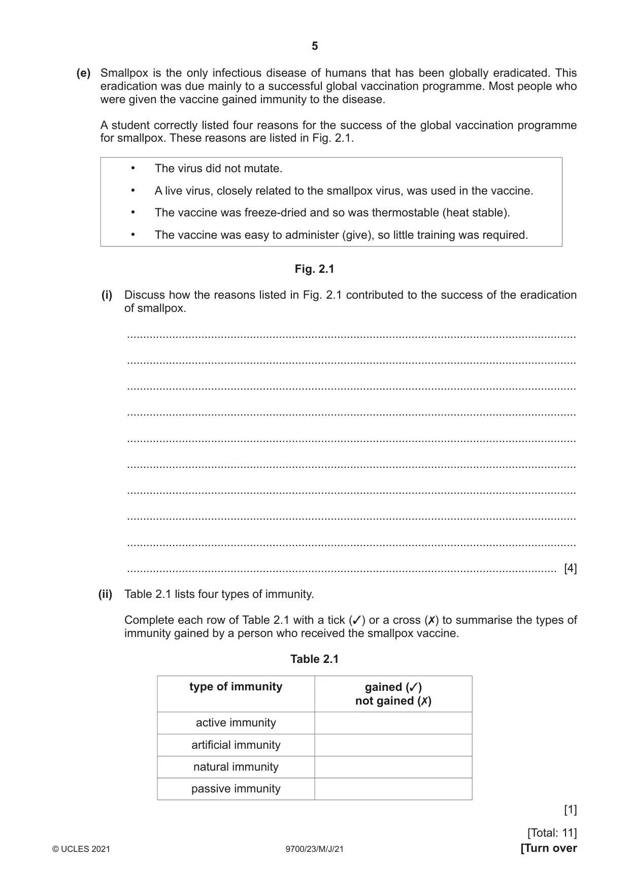 Cambridge A Level Biology 9700 2021 May/June Paper 2 · Variant 3 question paper, page 5 of 16