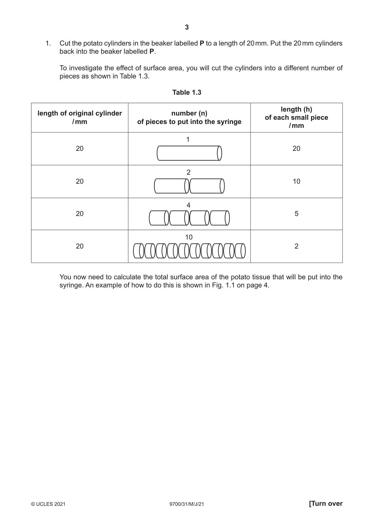 Cambridge A Level Biology 9700 2021 May/June Paper 3 · Variant 1 question paper, page 3 of 20