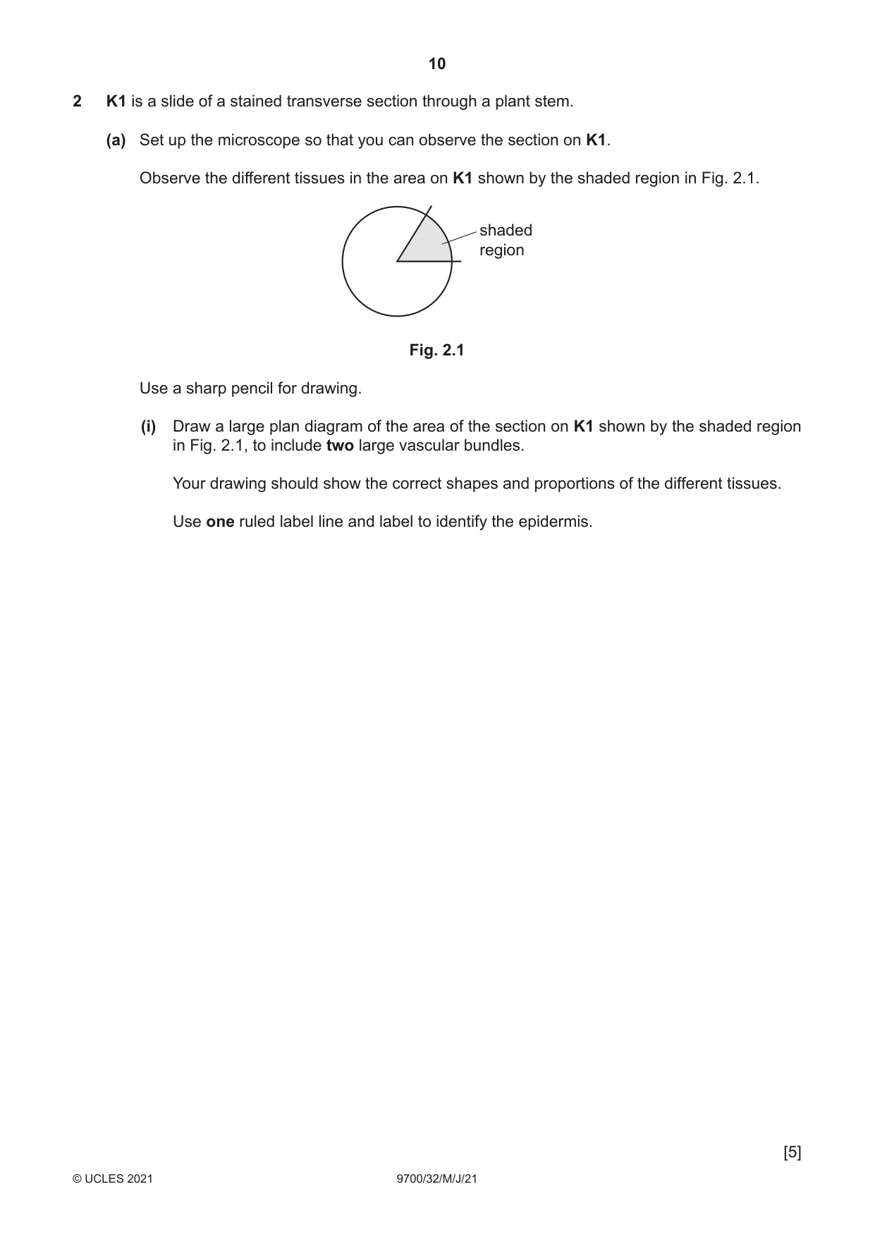 Cambridge A Level Biology 9700 2021 May/June Paper 3 · Variant 2 question paper, page 10 of 16