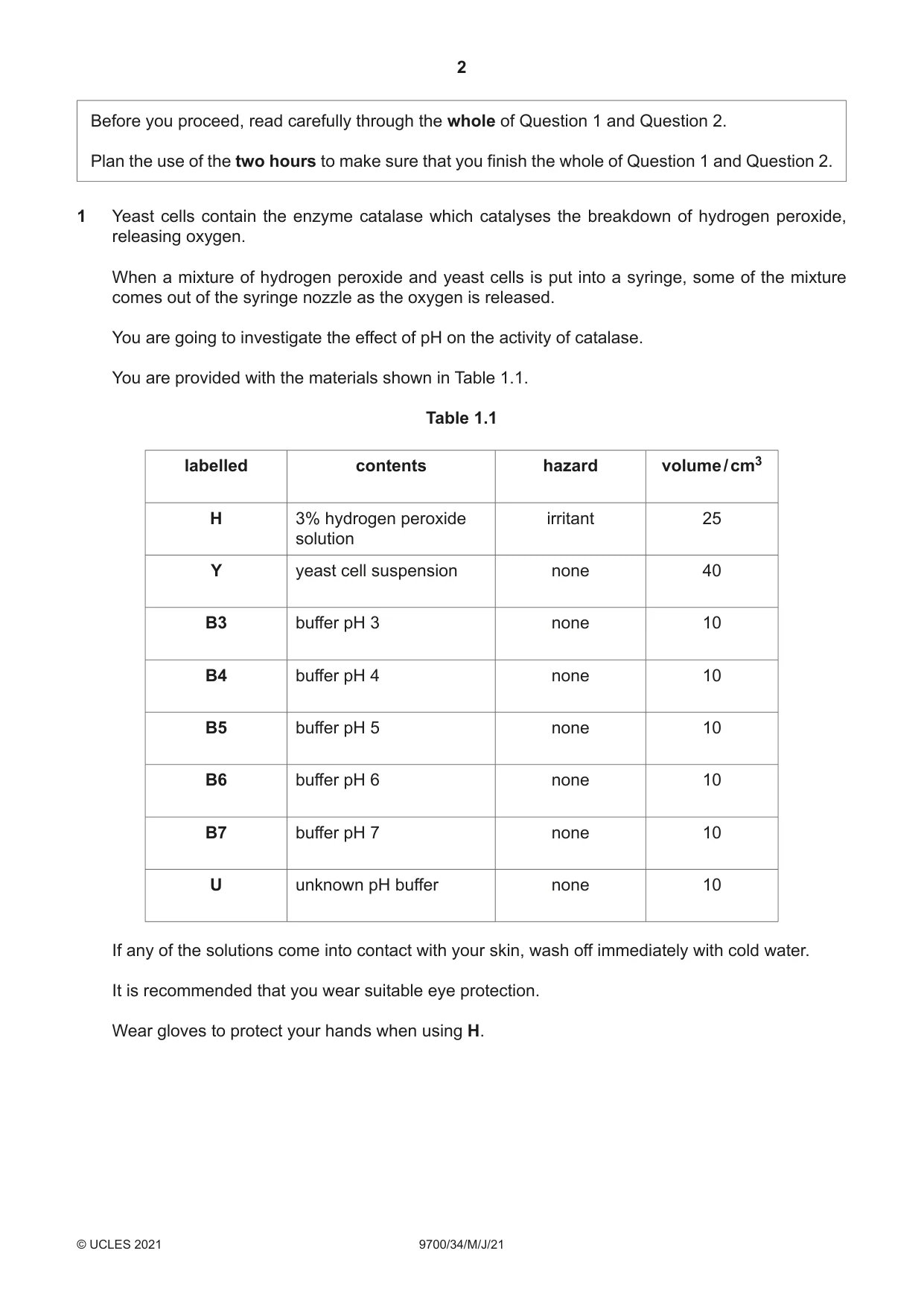 Cambridge A Level Biology 9700 2021 May/June Paper 3 · Variant 4 question paper, page 2 of 16
