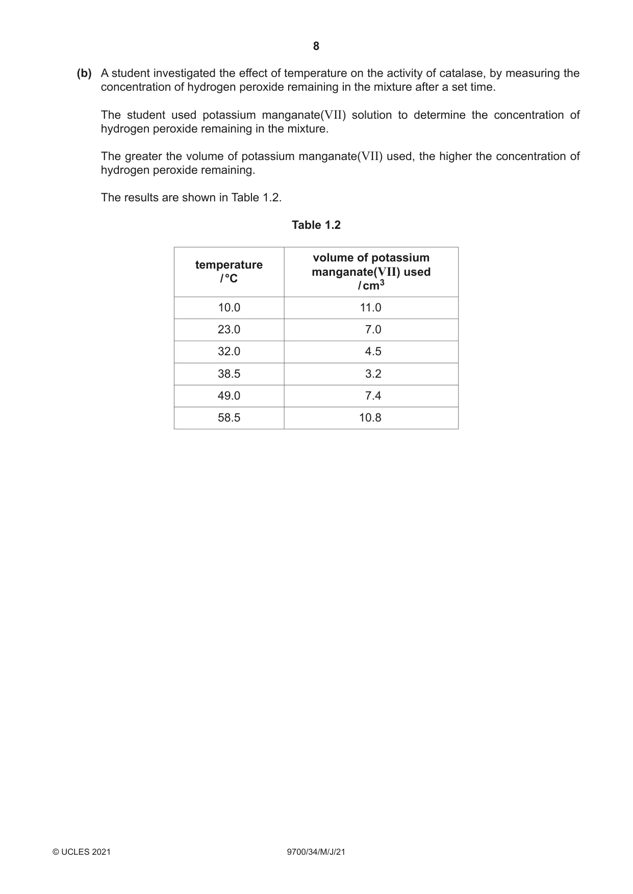 Cambridge A Level Biology 9700 2021 May/June Paper 3 · Variant 4 question paper, page 8 of 16