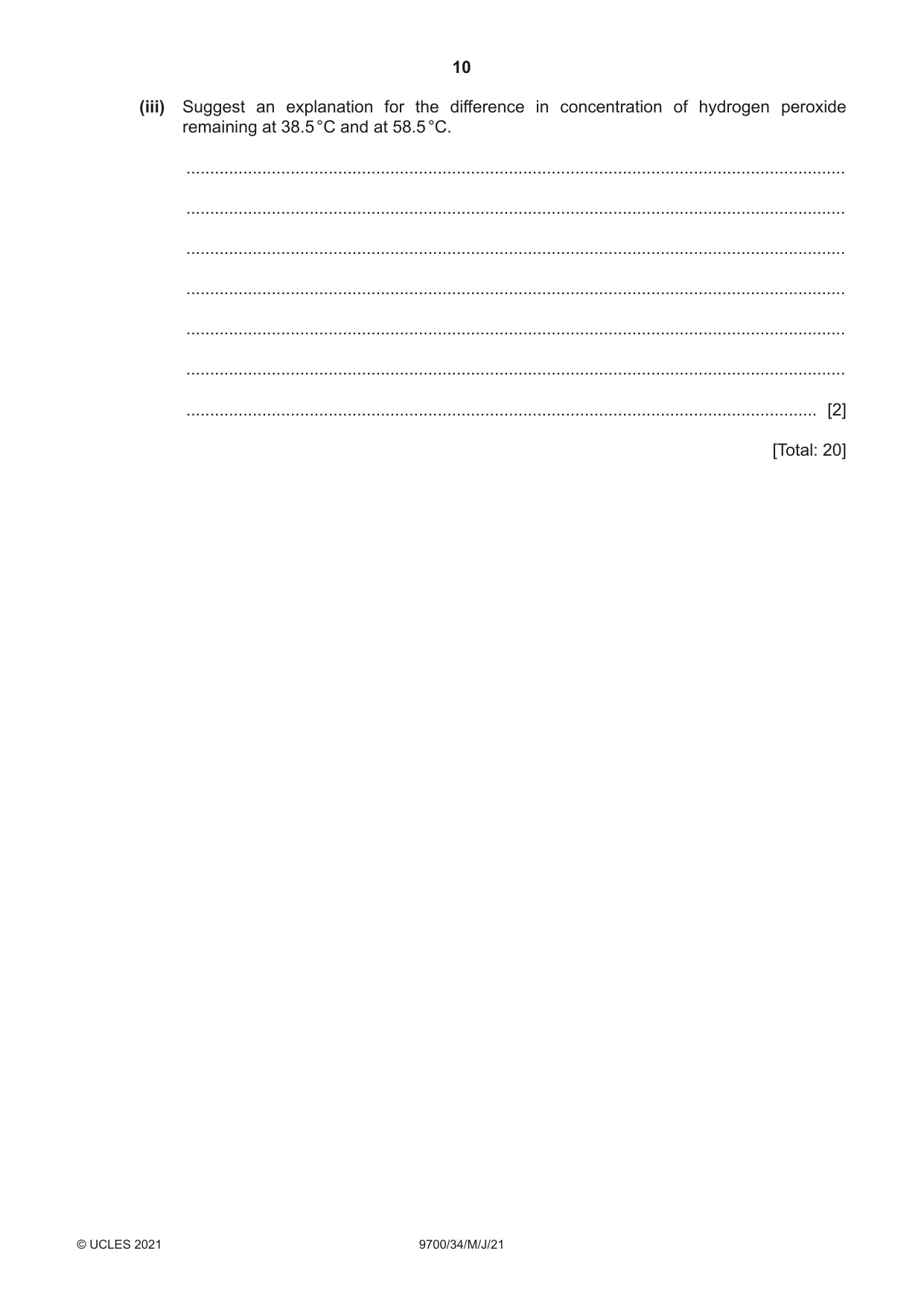 Cambridge A Level Biology 9700 2021 May/June Paper 3 · Variant 4 question paper, page 10 of 16
