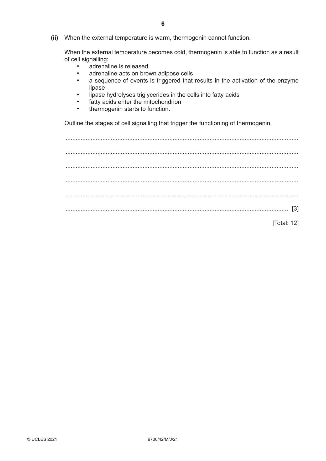 Cambridge A Level Biology 9700 2021 May/June Paper 4 · Variant 2 question paper, page 6 of 24