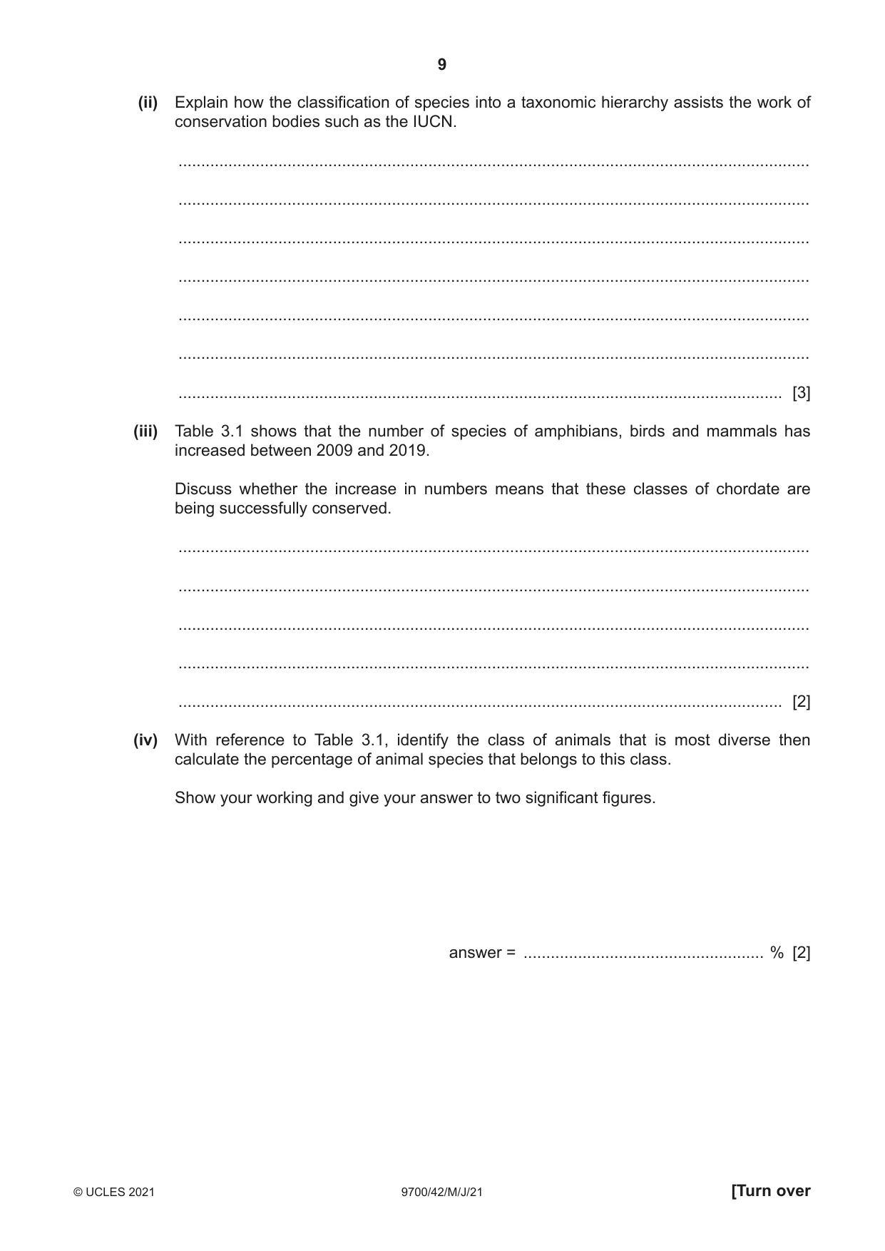 Cambridge A Level Biology 9700 2021 May/June Paper 4 · Variant 2 question paper, page 9 of 24