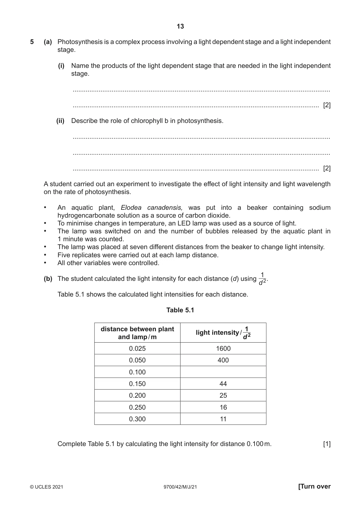 Cambridge A Level Biology 9700 2021 May/June Paper 4 · Variant 2 question paper, page 13 of 24