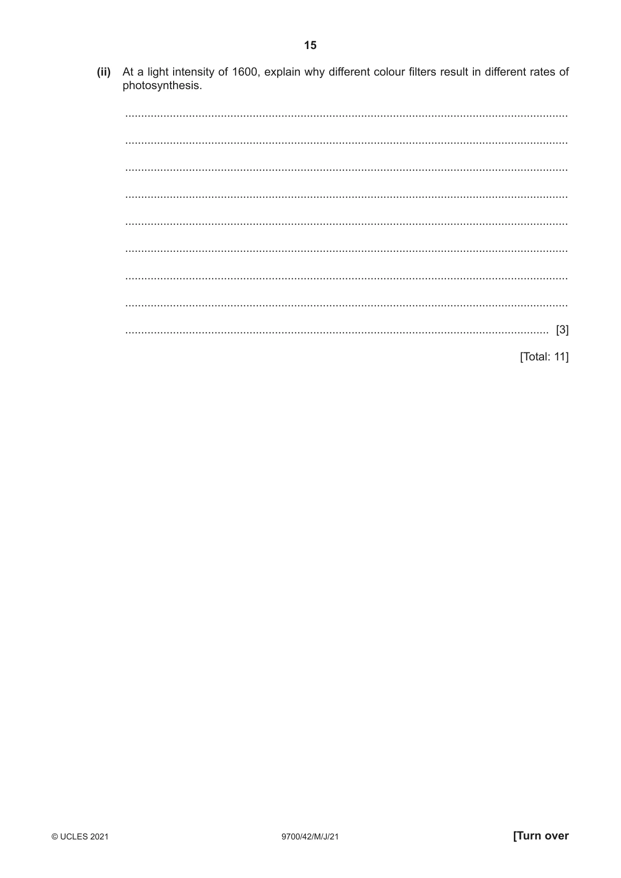 Cambridge A Level Biology 9700 2021 May/June Paper 4 · Variant 2 question paper, page 15 of 24