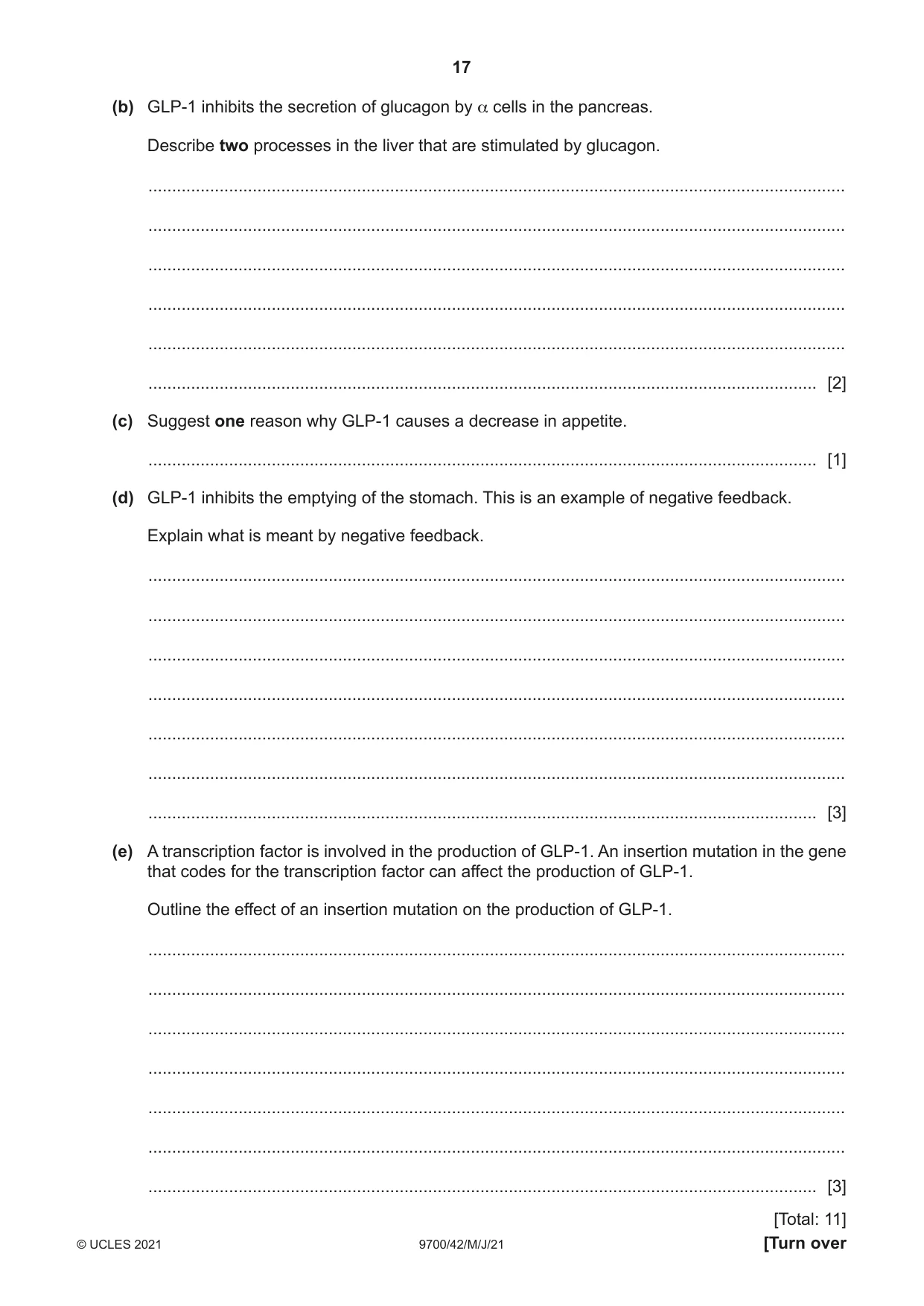 Cambridge A Level Biology 9700 2021 May/June Paper 4 · Variant 2 question paper, page 17 of 24