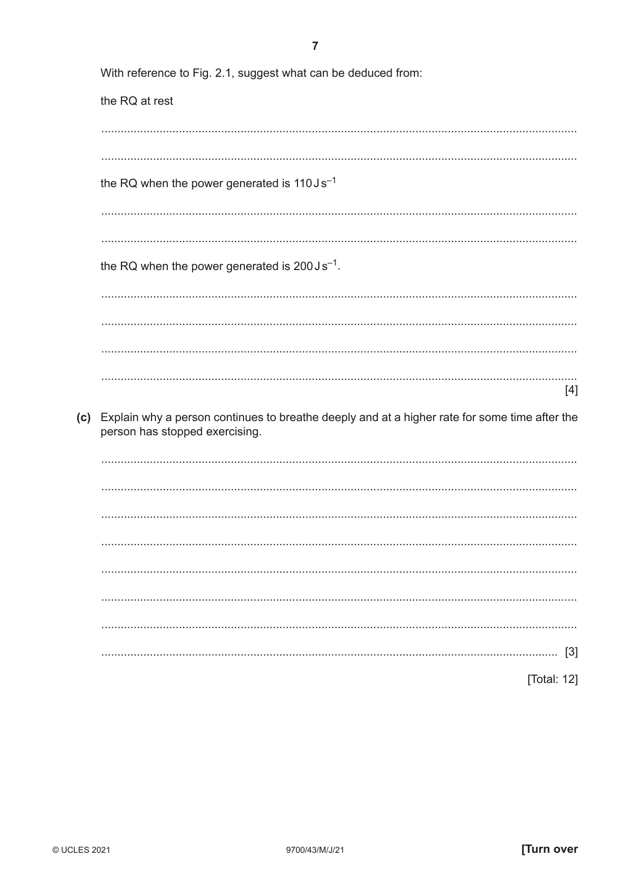 Cambridge A Level Biology 9700 2021 May/June Paper 4 · Variant 3 question paper, page 7 of 24
