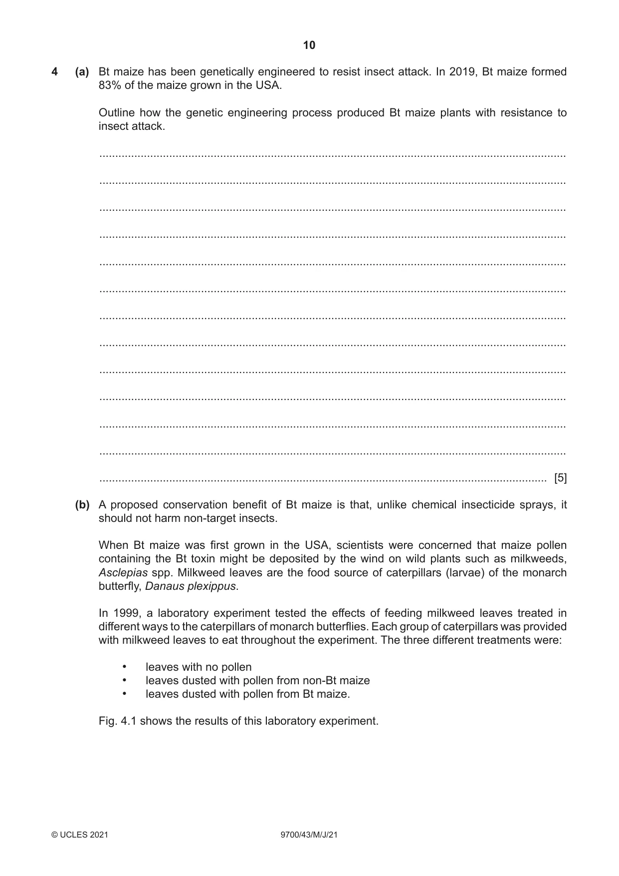 Cambridge A Level Biology 9700 2021 May/June Paper 4 · Variant 3 question paper, page 10 of 24