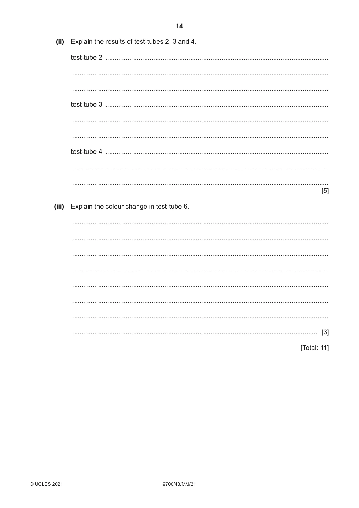 Cambridge A Level Biology 9700 2021 May/June Paper 4 · Variant 3 question paper, page 14 of 24