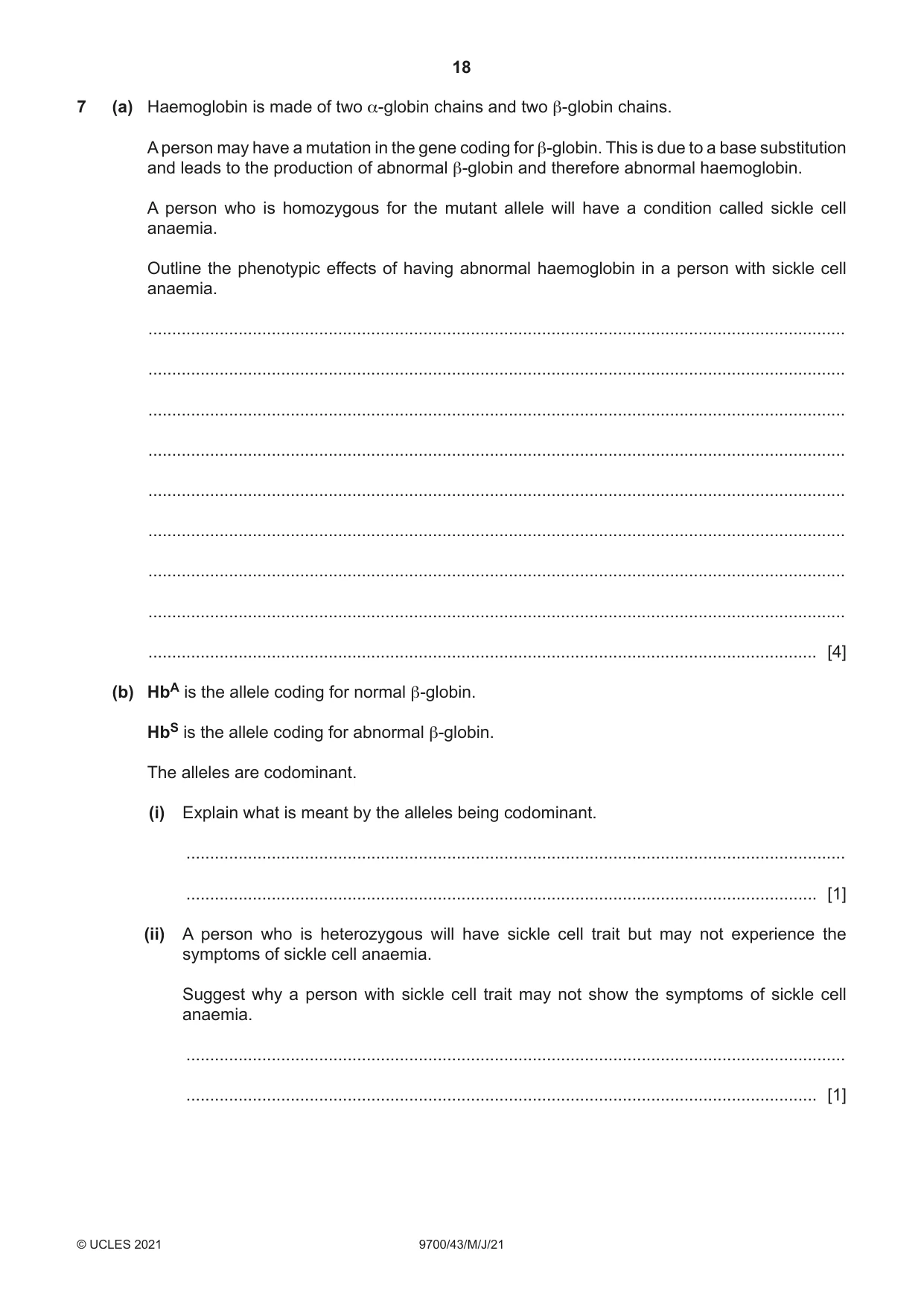 Cambridge A Level Biology 9700 2021 May/June Paper 4 · Variant 3 question paper, page 18 of 24