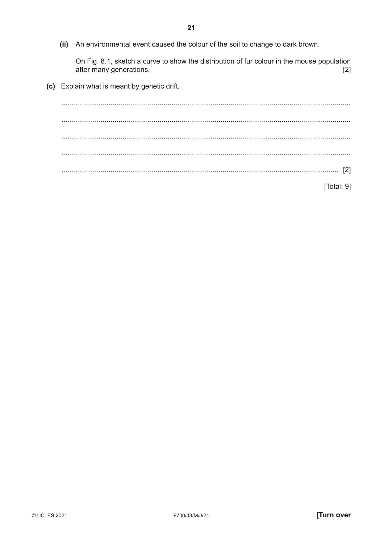 Cambridge A Level Biology 9700 2021 May/June Paper 4 · Variant 3 question paper, page 21 of 24