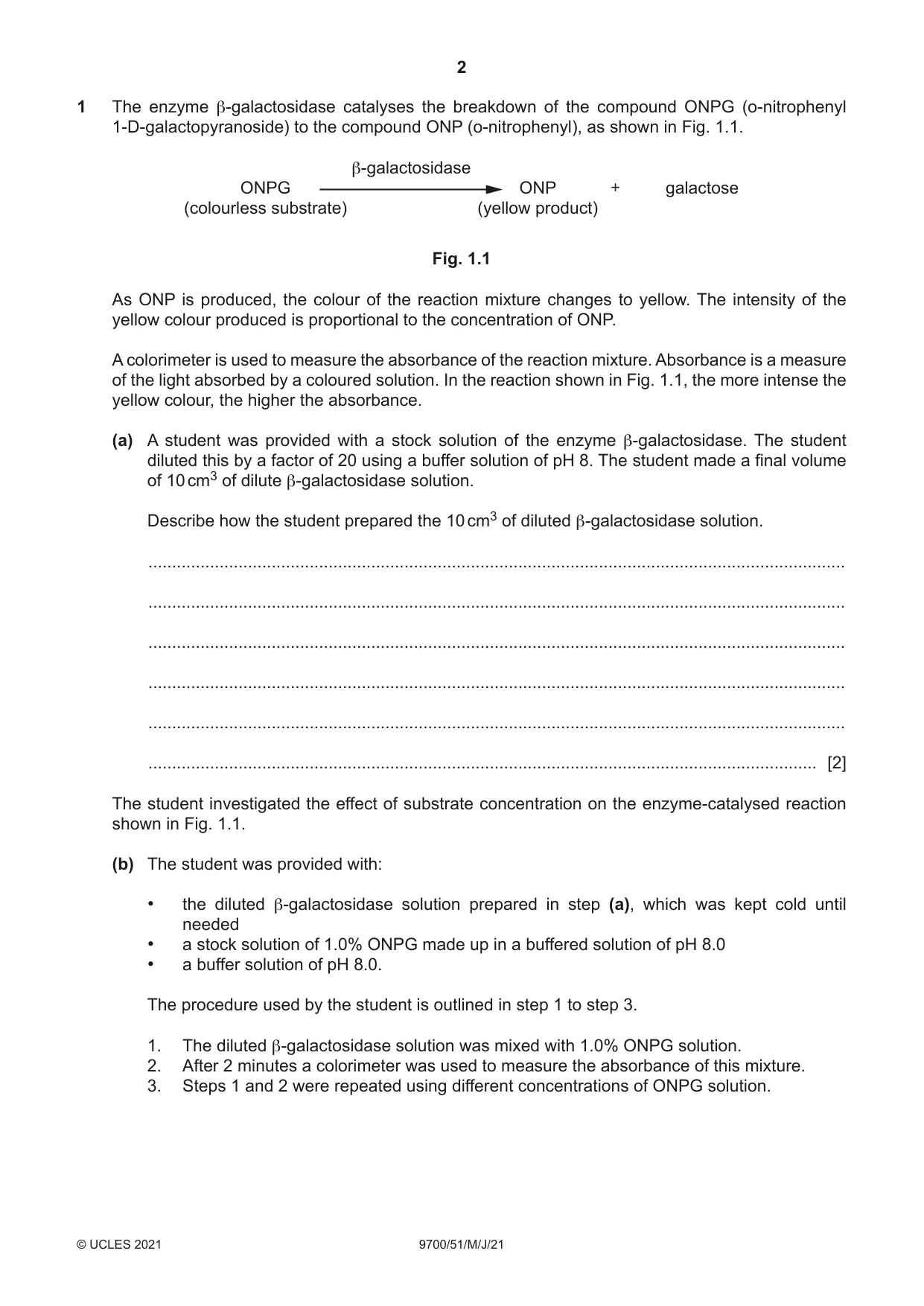 Cambridge A Level Biology 9700 2021 May/June Paper 5 · Variant 1 question paper, page 2 of 12