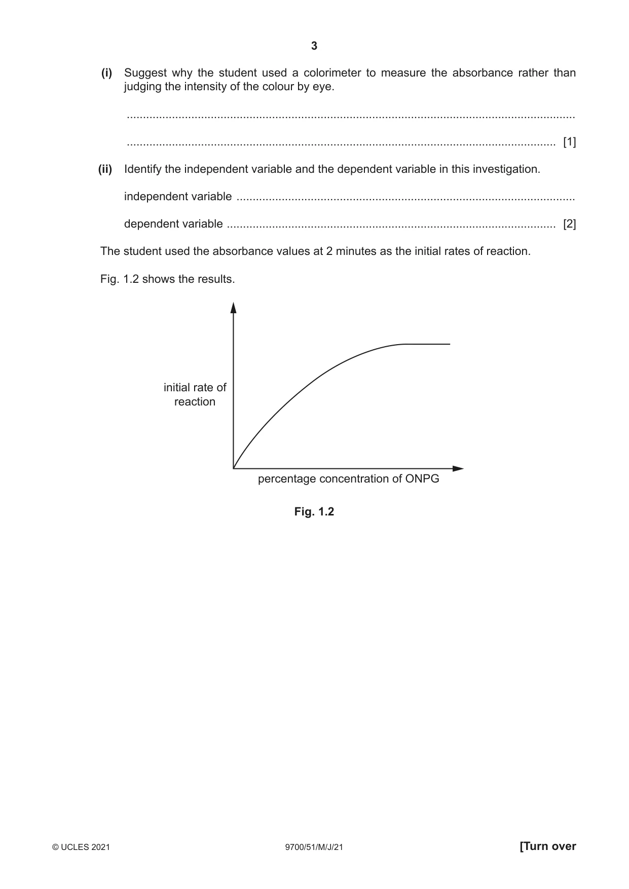 Cambridge A Level Biology 9700 2021 May/June Paper 5 · Variant 1 question paper, page 3 of 12