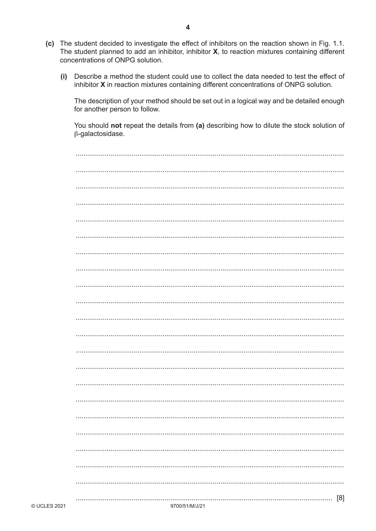 Cambridge A Level Biology 9700 2021 May/June Paper 5 · Variant 1 question paper, page 4 of 12