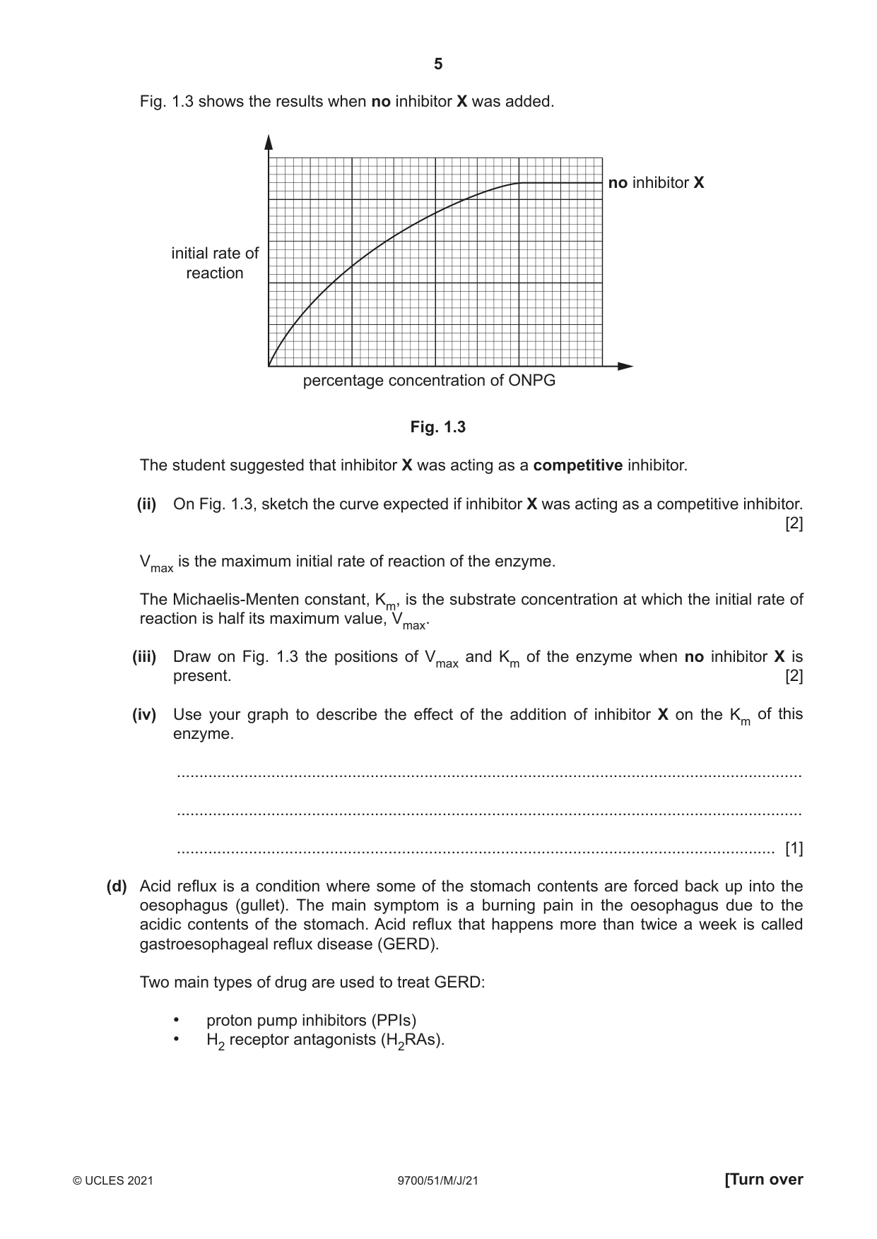 Cambridge A Level Biology 9700 2021 May/June Paper 5 · Variant 1 question paper, page 5 of 12