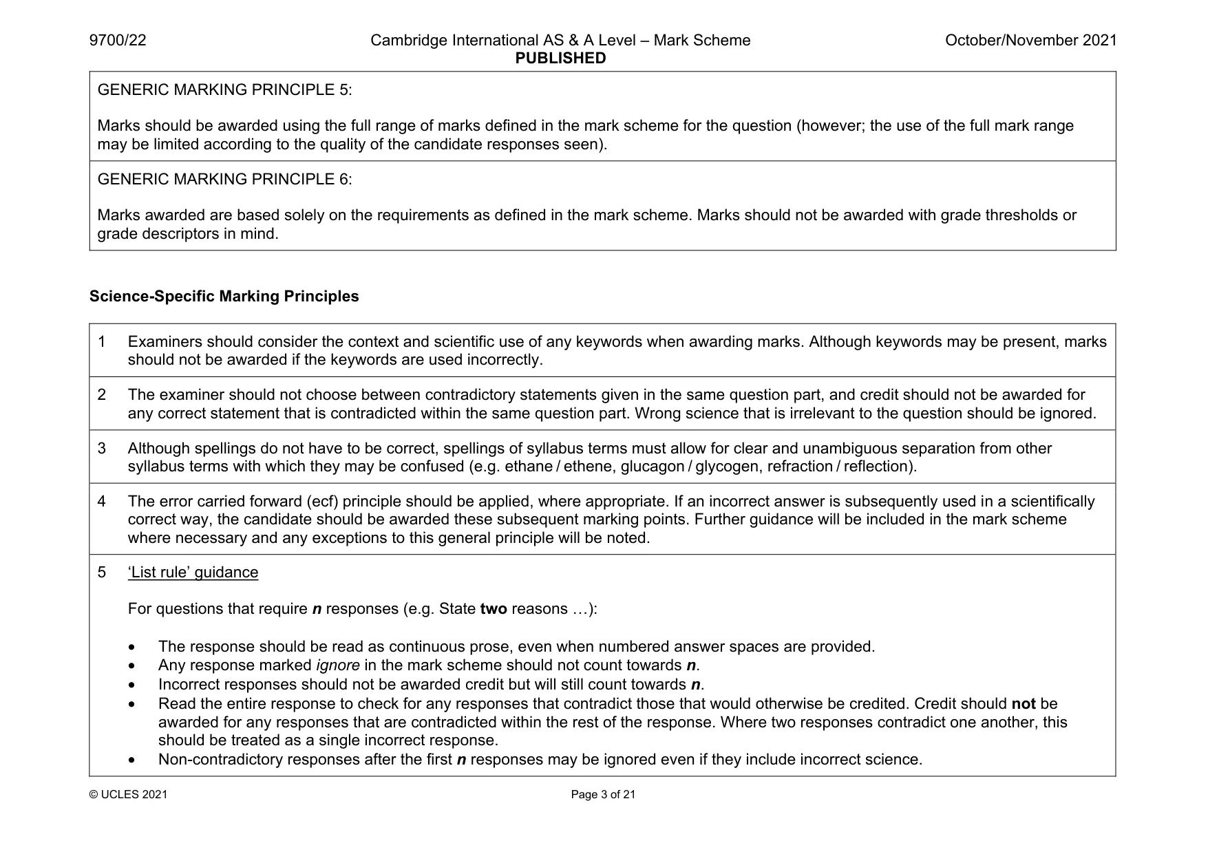 Mark scheme, page 3 of 21