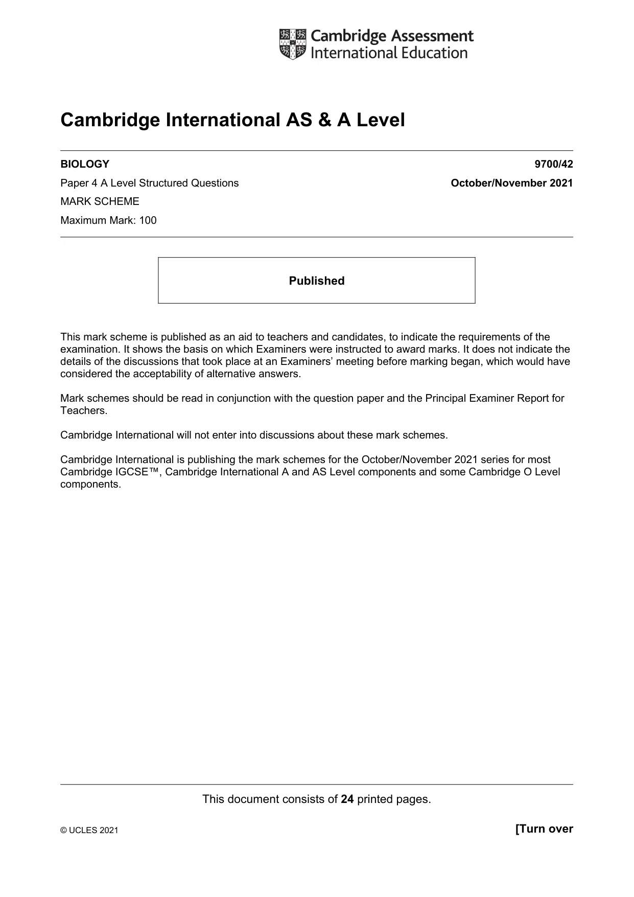 Mark scheme, page 1 of 24