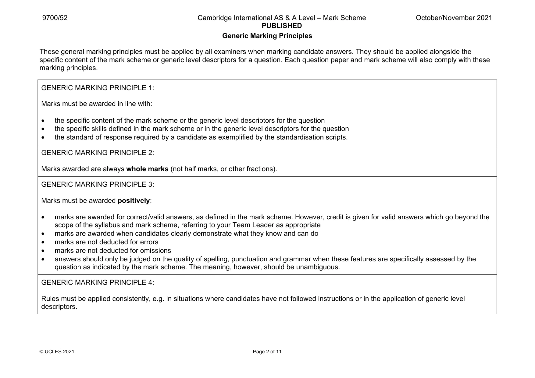 Mark scheme, page 2 of 11