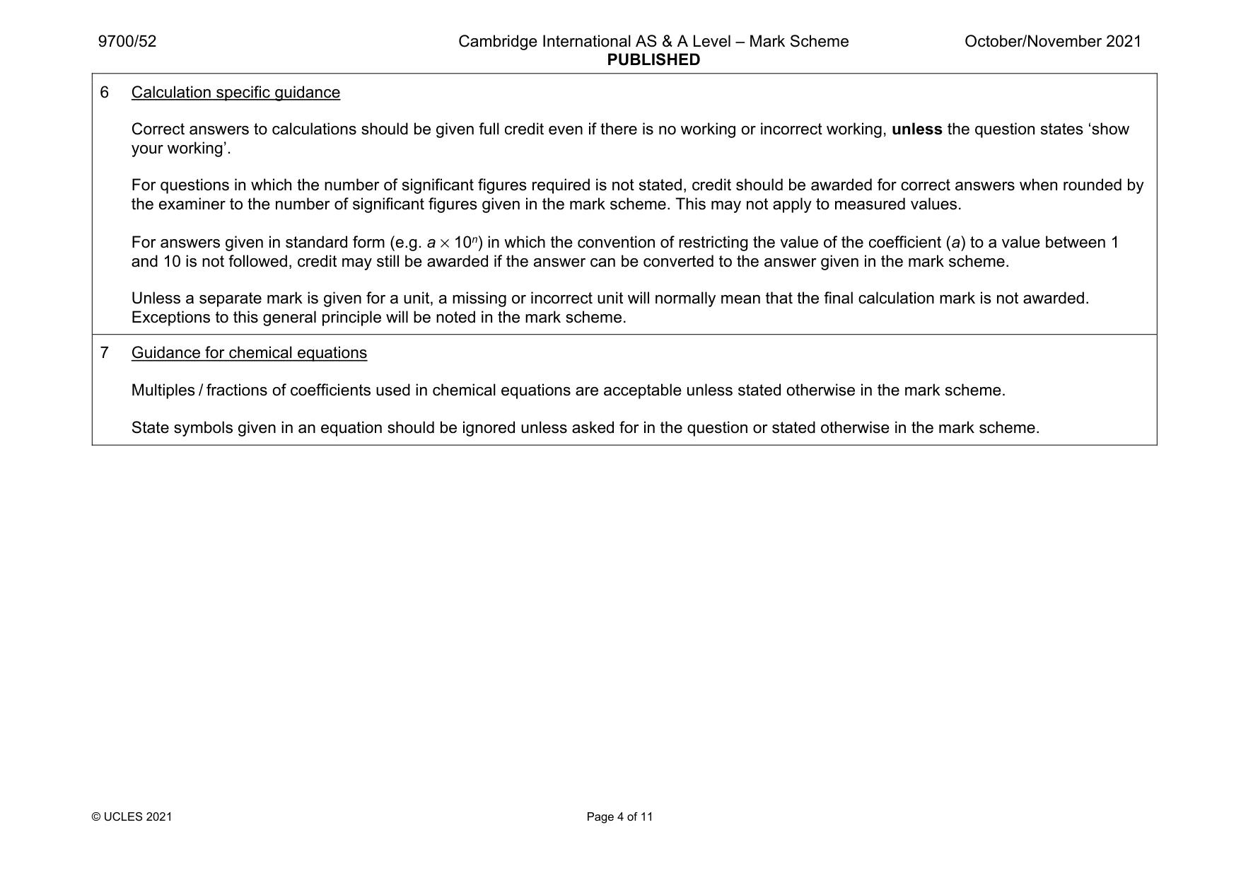 Mark scheme, page 4 of 11