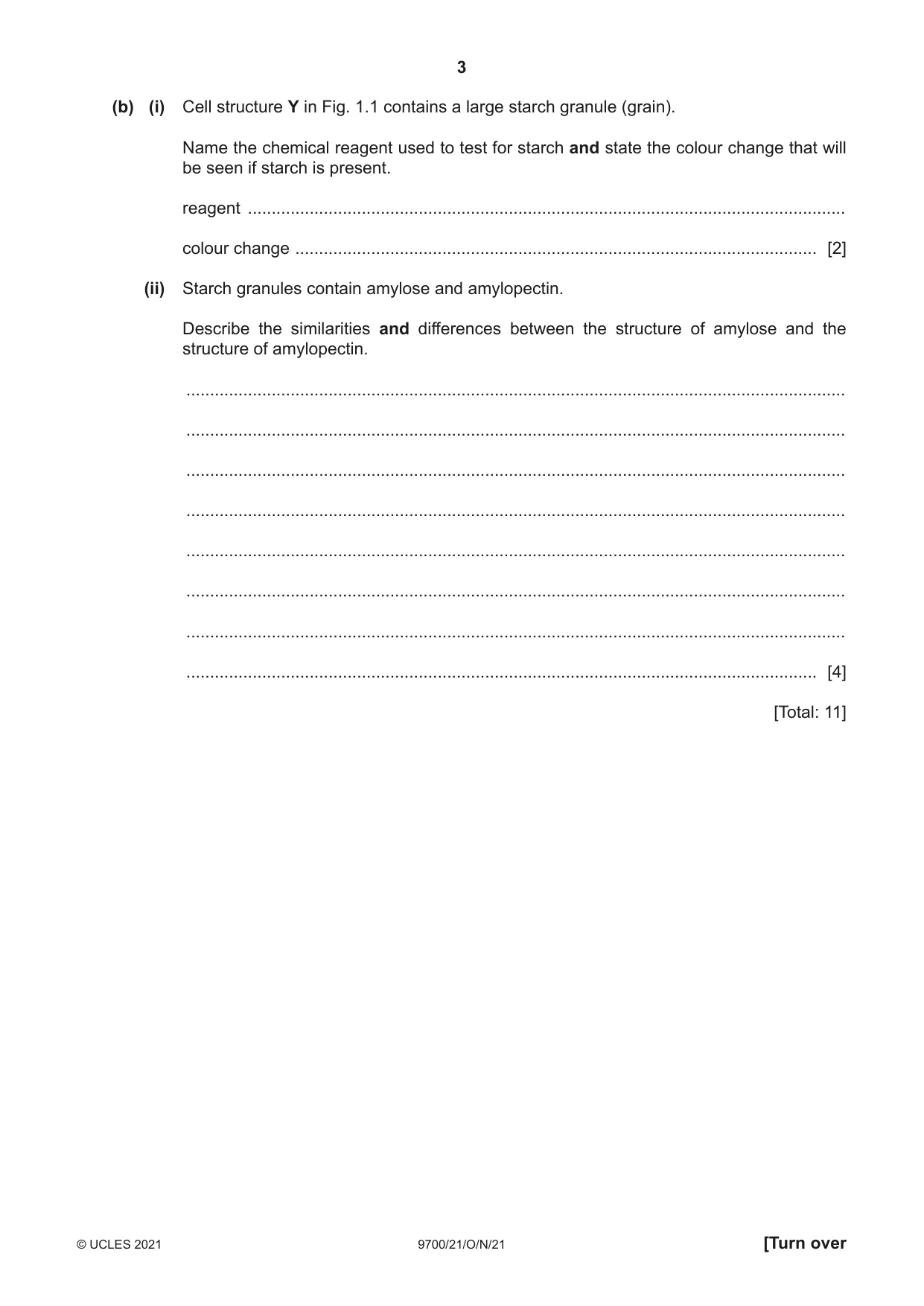 Cambridge A Level Biology 9700 2021 Oct/Nov Paper 2 · Variant 1 question paper, page 3 of 16