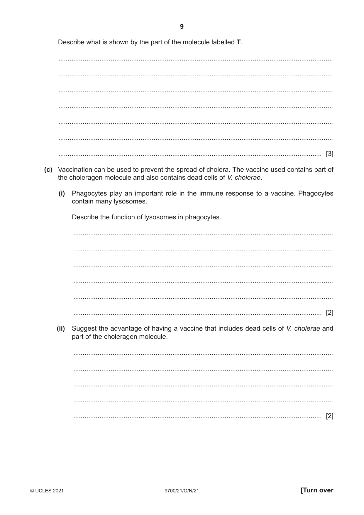 Cambridge A Level Biology 9700 2021 Oct/Nov Paper 2 · Variant 1 question paper, page 9 of 16