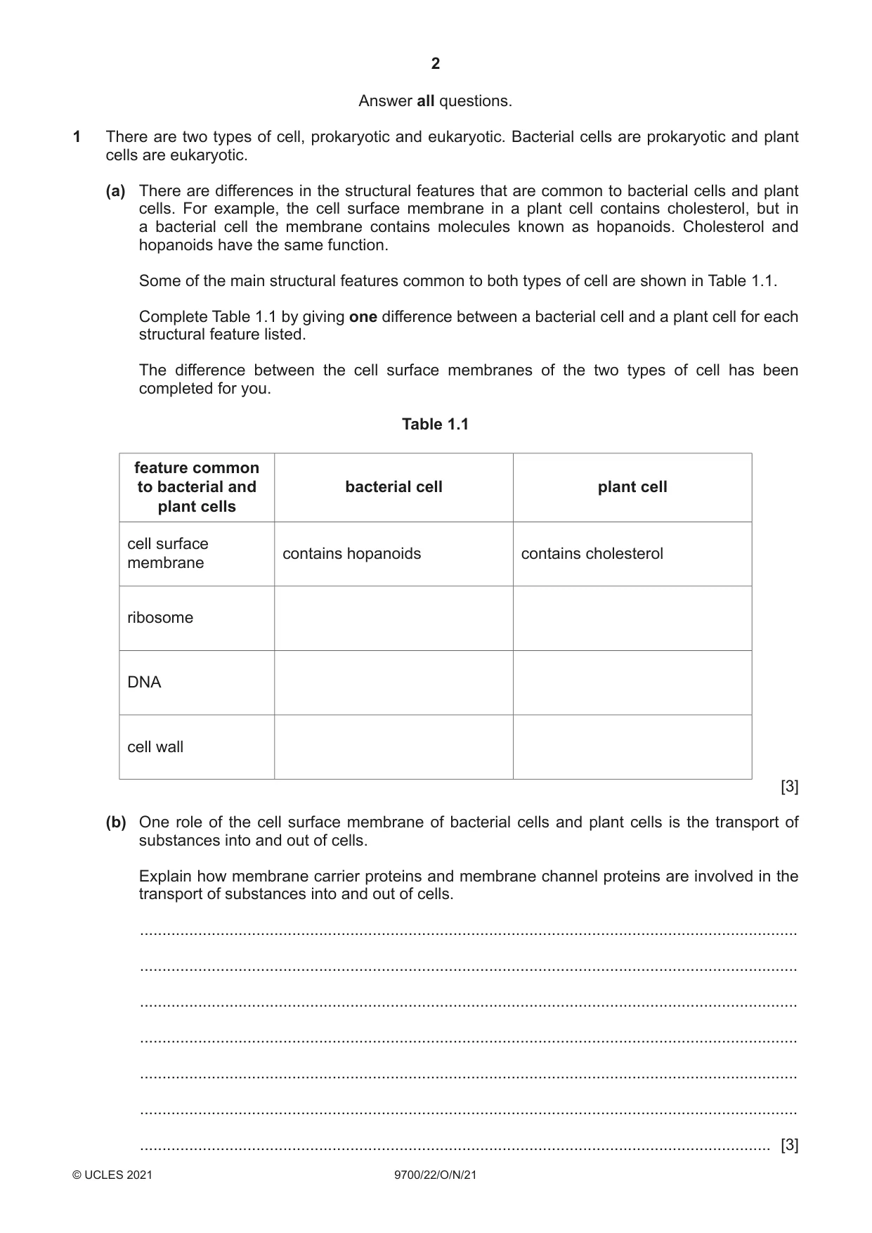 Cambridge A Level Biology 9700 2021 Oct/Nov Paper 2 · Variant 2 question paper, page 2 of 16