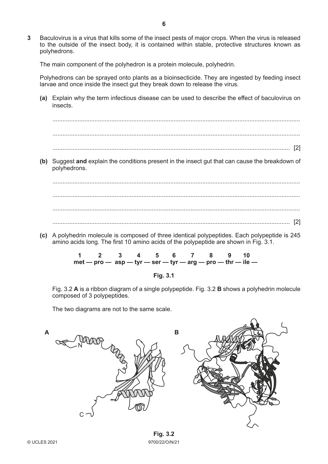 Cambridge A Level Biology 9700 2021 Oct/Nov Paper 2 · Variant 2 question paper, page 6 of 16